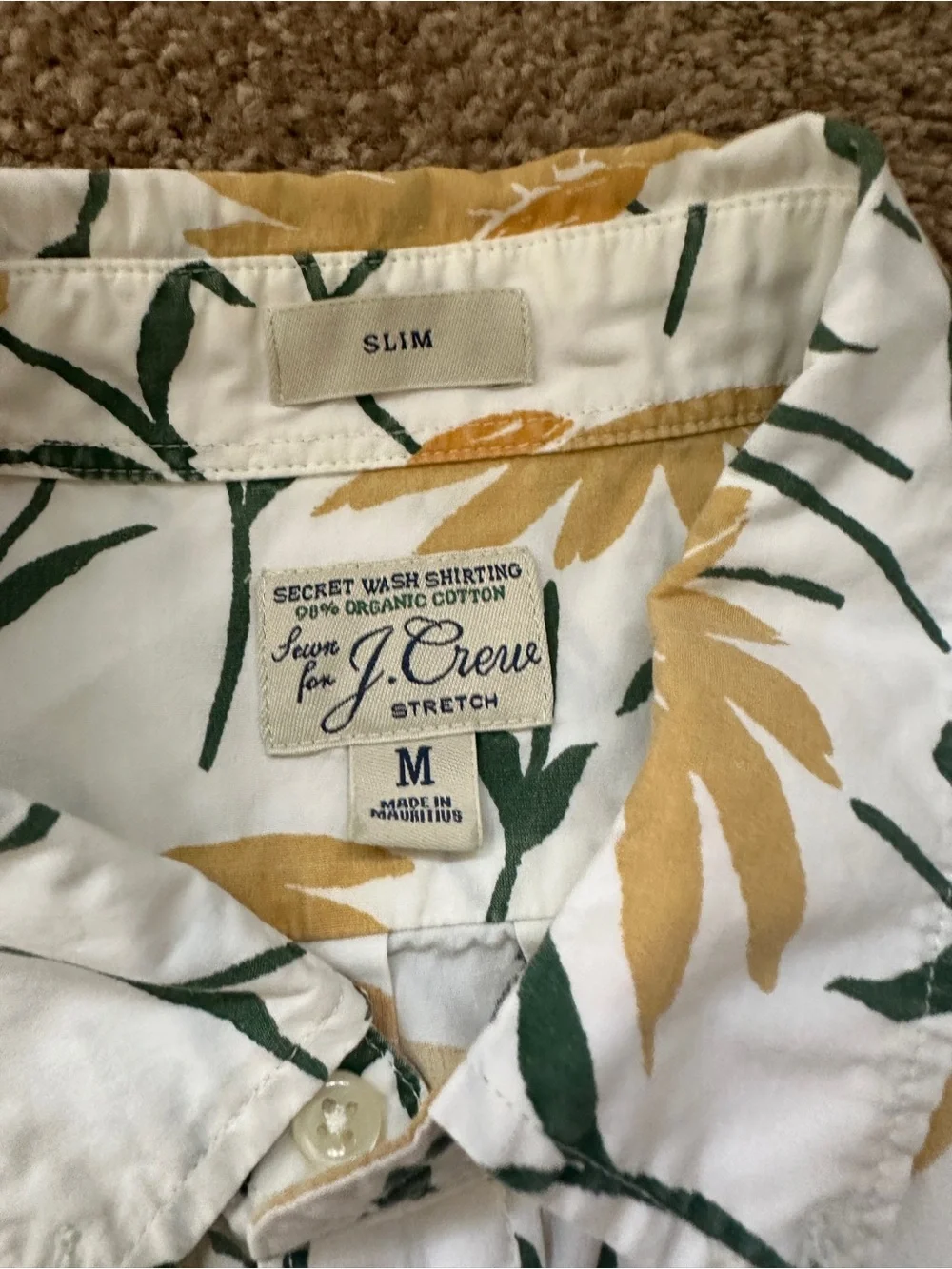 J.Crew Floral Short-Sleeve Shirt - Yellow Floral on White